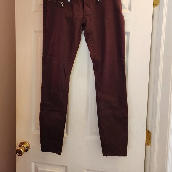 I Jeans by Buffalo Skinny Denim Jeans Womens Size 29 (8) Burgundy Maroon NEW - Picture 2 of 7